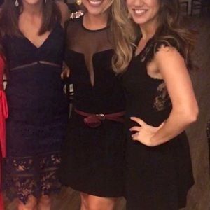 Black mesh cocktail dress